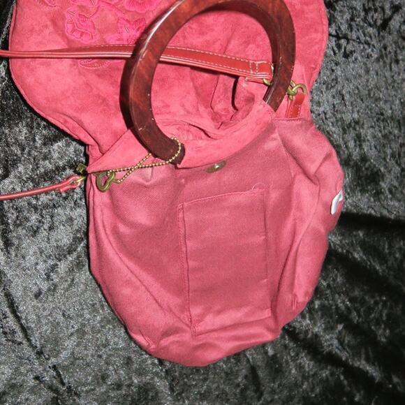 Forever Fossil Vintage Purse Key Wooden Boho beaded floral embroidery Crossbody - Picture 9 of 15